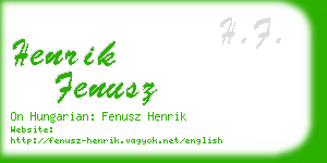 henrik fenusz business card